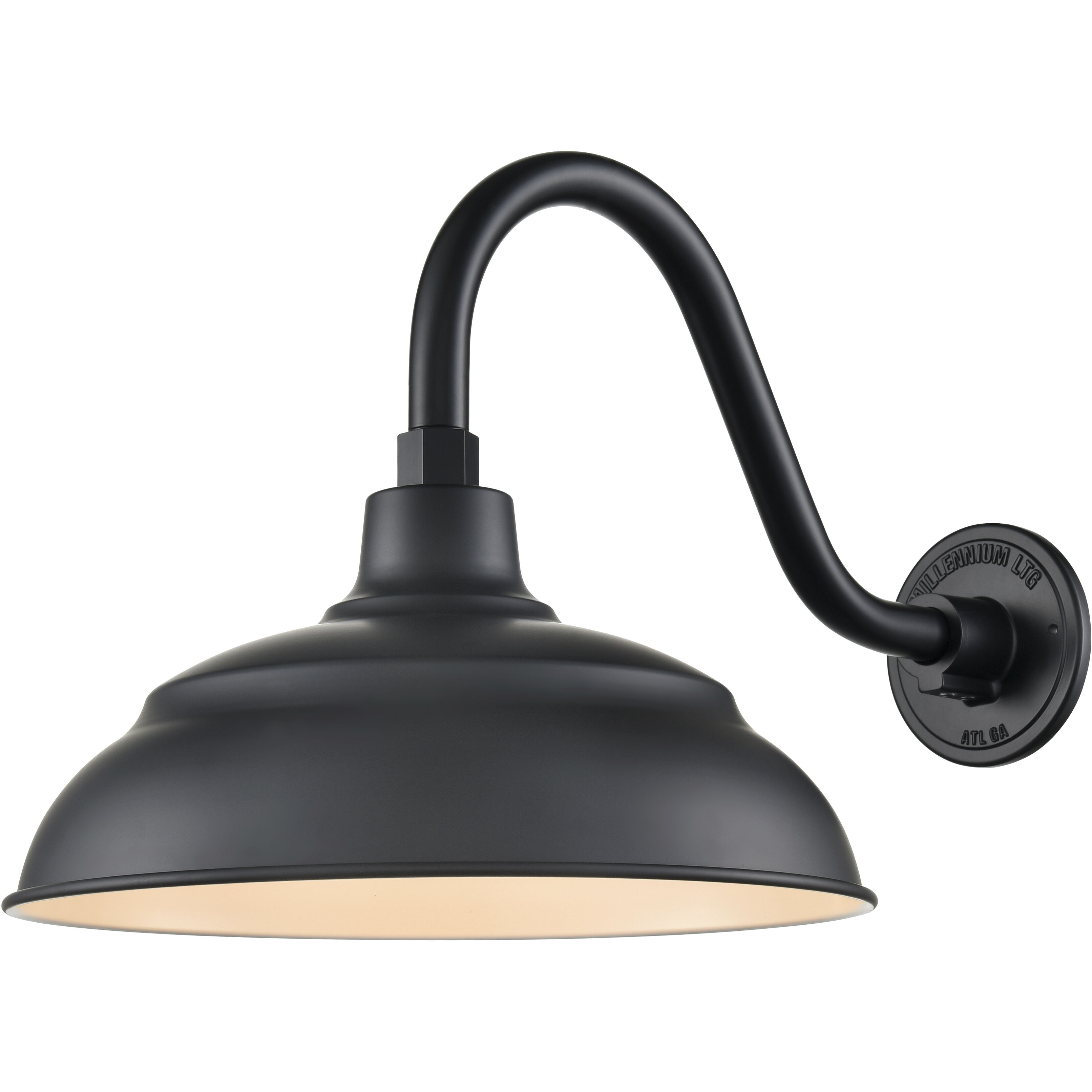 R Series Satin Black 14 inch Aluminum Warehouse Shade